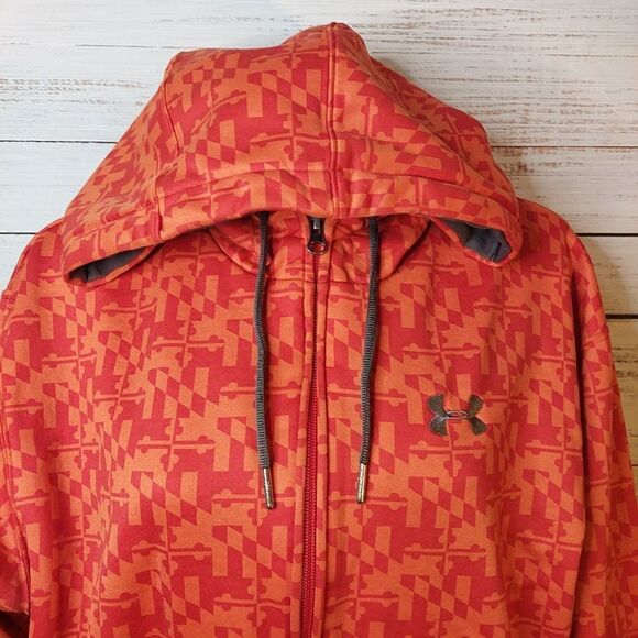 Woman's Under Armour Orange Hoodie Sweater sz Large - Picture 4 of 10